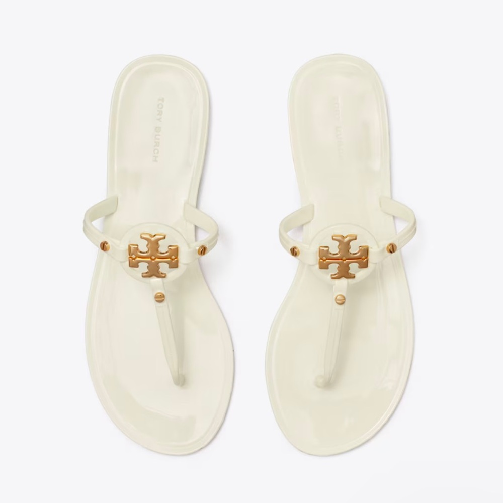 Tory Burch Cream and Gold Sandals